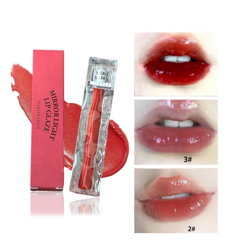 Son Bóng HERORANGE Dạng Lỏng Dưỡng Ẩm Chống Nước Lâu Trôi Tiện Dụng Lấp Lánh Trọng Lượng