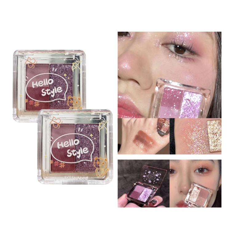 ?Bảng Phấn Mắt Kiêm Bắt Sáng/Má Hồng Chống Thấm Nước Thiết Kế Hình Bánh Quy 6 Màu Hot Trend