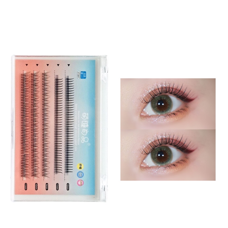 MengjieShangpin® Hộp 3/ 5 Cụm Lông Mi Giả Tự Nhiên Chất Lượng Cao Lông Mi Giả Ghép Nối Lông Mi Tiên Nữ Trang Điểm Lông Mi Giả Tự Dính