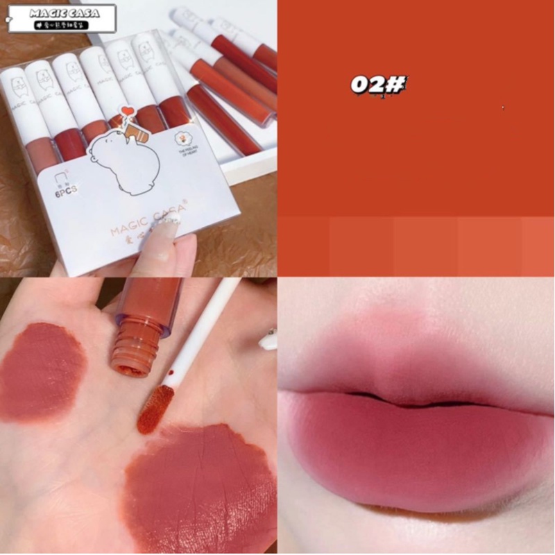 MAGIC CASA Set 6 Thỏi Son Lì Chống Thấm Nước Và Lâu Trôi