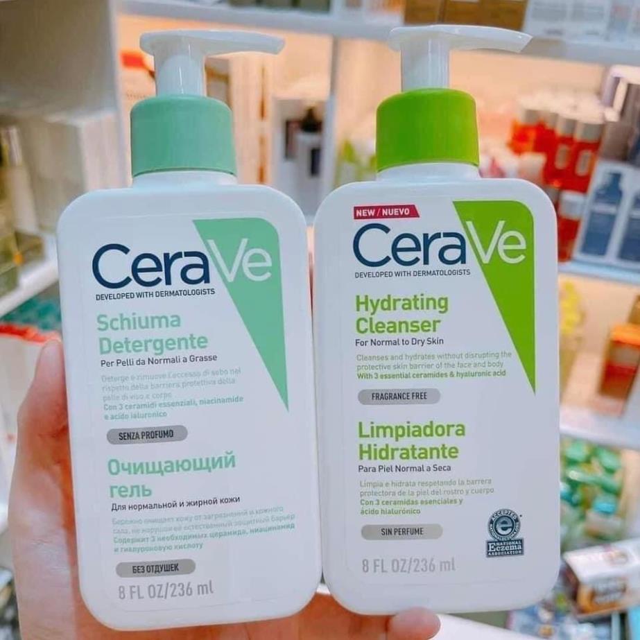 Sữa Rửa Mặt Cerave Sạch Sâu Cho Da Thường Đến Da Dầu, Cho Da Thường Đến Khô 473ml - PUKA SHOP