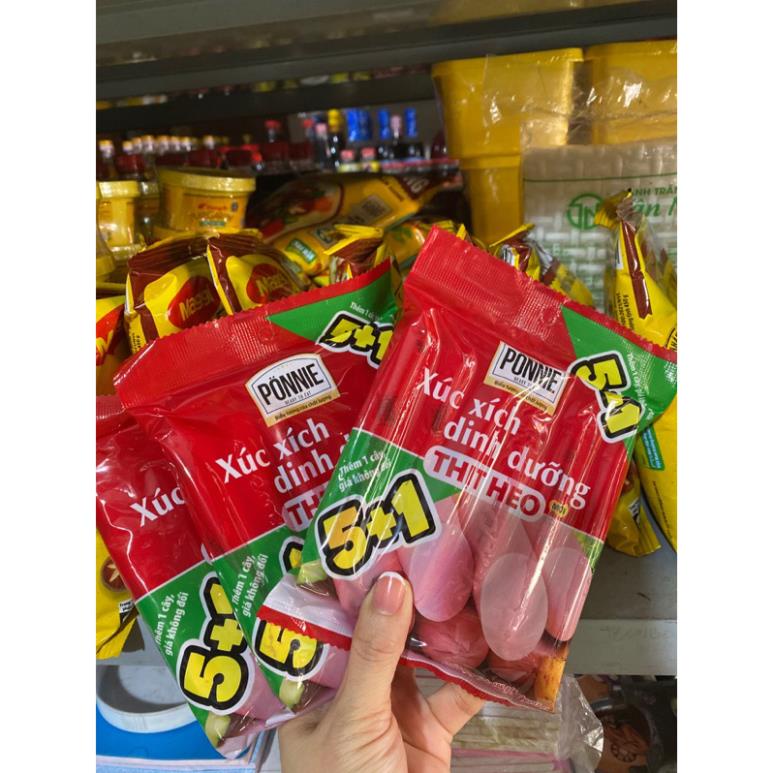 XÚC XÍCH DINH DƯỠNG PONNIE VỊ THỊT HEO 5CÂY/TÚI 175g