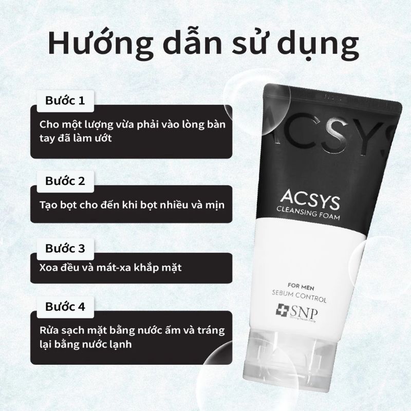 Sữa rửa mặt ACSYS Cleansing Foam For Men dành cho da mụn
