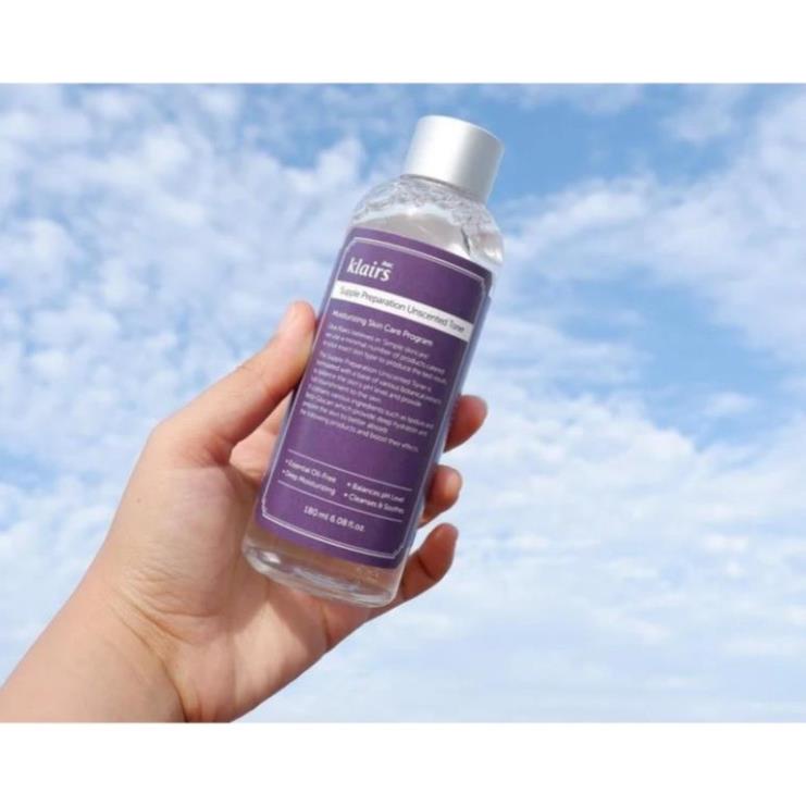 Nước Hoa Hồng Dear Klairs Supple Preparation Unscented Toner Không Mùi Dưỡng Ẩm Và Làm Mềm Da 180ml TN1 | BigBuy360 - bigbuy360.vn