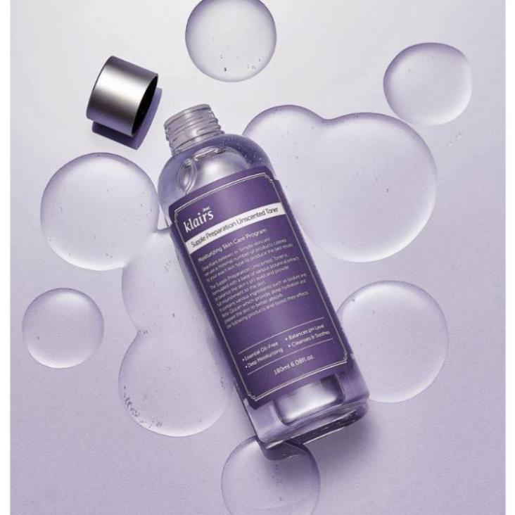Nước Hoa Hồng Dear Klairs Supple Preparation Unscented Toner Không Mùi Dưỡng Ẩm Và Làm Mềm Da 180ml TN1 | BigBuy360 - bigbuy360.vn