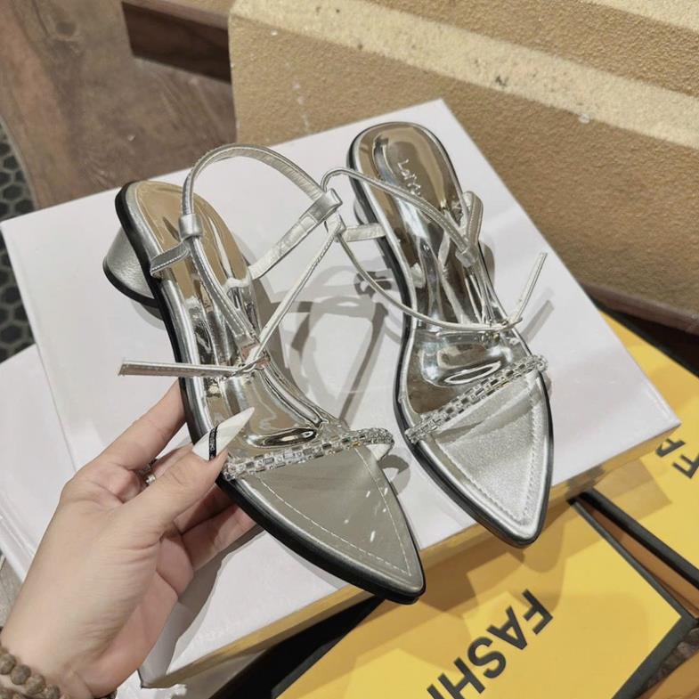 GIÀY SANDAL QUAI DÂY ĐÁ MẢNH GÓT TRÒN 3 PHÂN SIÊU XINH