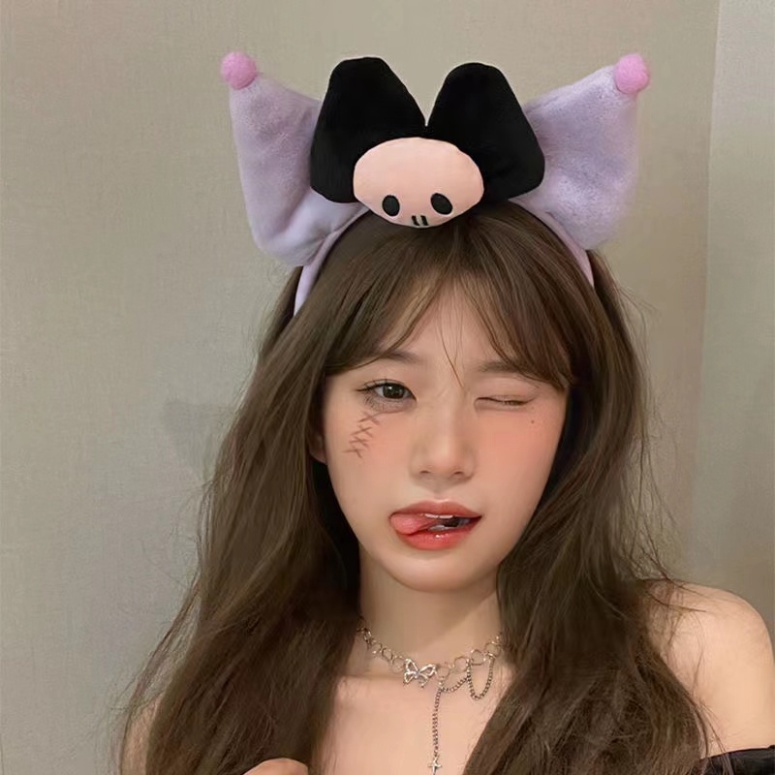 Băng Đô Nơ Lông Nhung Kuromi  - Freeship