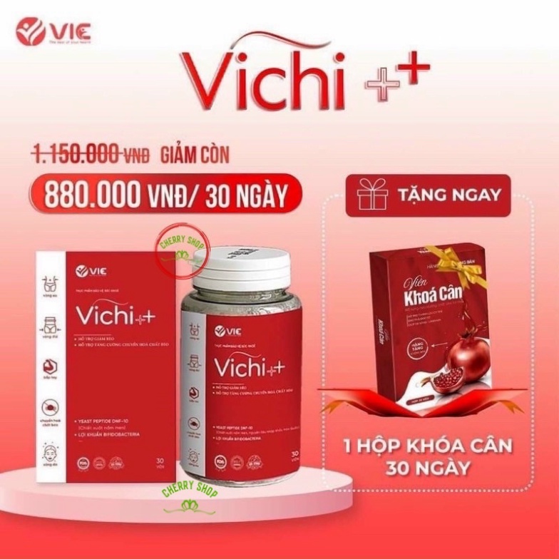 Vichi ++ TẶNG KHOÁ CÂN viên uống giảm cân cấp tốc nhanh an toàn thảo mộc