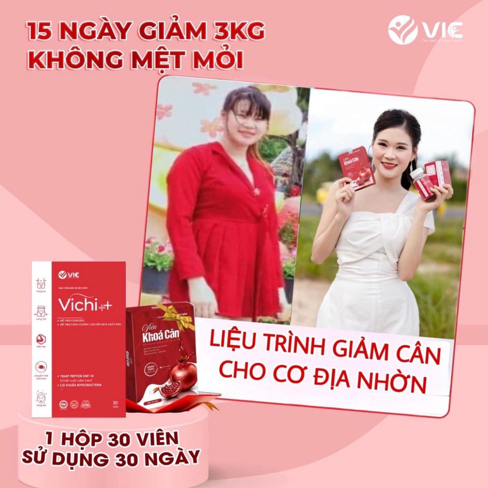 Vichi ++ TẶNG KHOÁ CÂN viên uống giảm cân cấp tốc nhanh an toàn thảo mộc không phải thuốc giảm cân