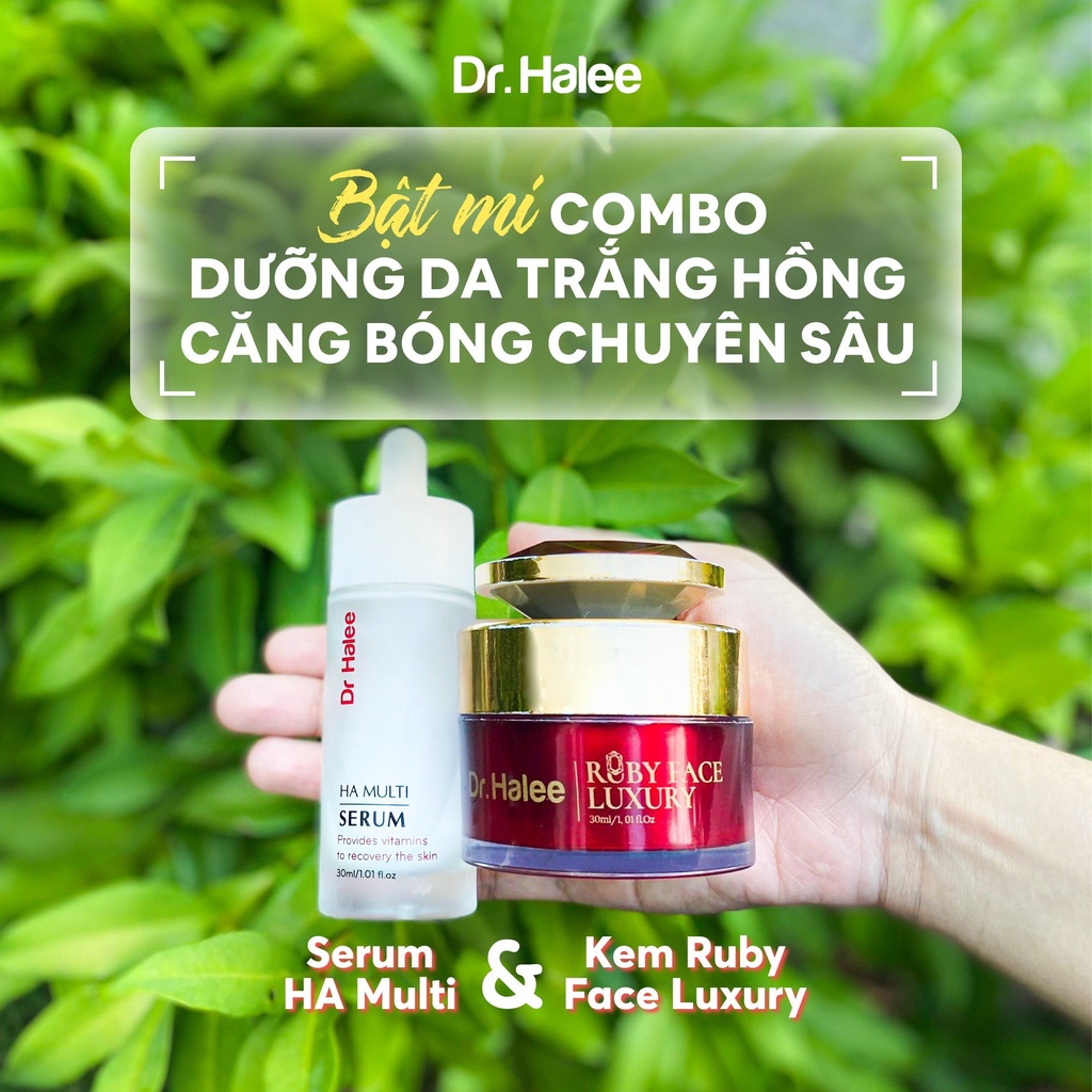 Combo Trắng Hồng Chuyên Sâu - Kem Dưỡng Da Ban Đêm Face Ruby Luxury & Serum HA Multi