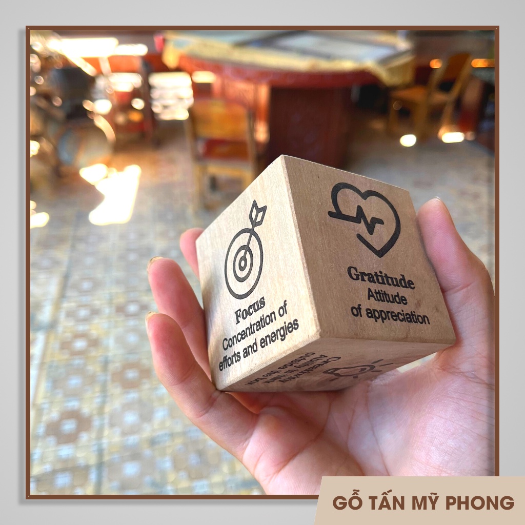 Chạm khắc cục gỗ QR code, Cube QR, wifi, thương hiệu
