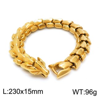 Lắc tay nam Xích Diệm Cốt Long mạ vàng 18K - R39
