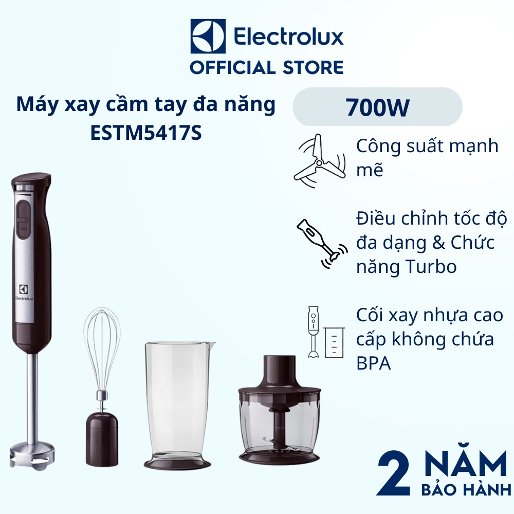 Máy xay cầm tay đa năng Electrolux - ESTM5417S - lưỡi dao bằng thép không gỉ