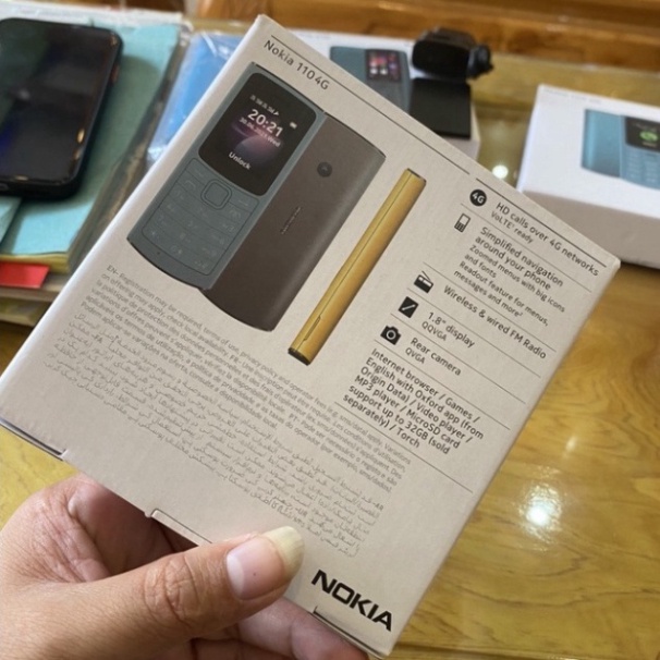 Điện thoại Nokia 11O 4G 2 sim, loa to, sóng khỏe, Pin Trâu - BH12T