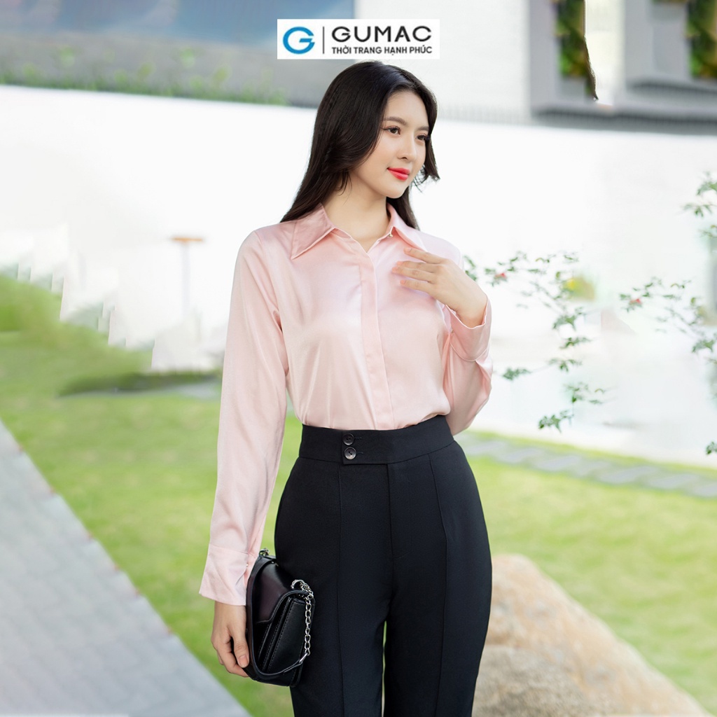 Áo sơ mi lá cổ nhọn thời trang GUMAC AD07006