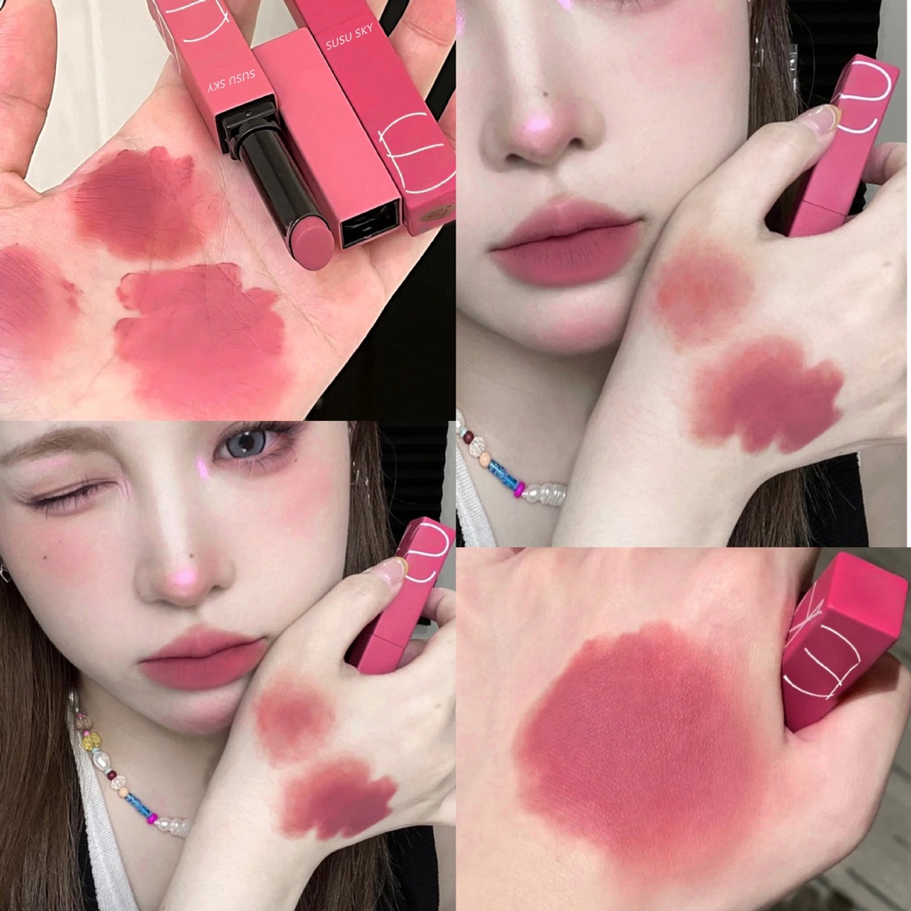 Son Môi  Nhung Lì Mịn Như Sương Lâu Trôi Dưỡng Ẩm Màu Đậu Trà Sữa Dạng Thỏi Hình