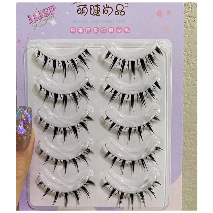 5 Cặp Lông Mi Giả 3D Dày Cong Tự Nhiên Phong Cách Âu Mỹ Cho Người Mới Bắt Đầu Búp Bê