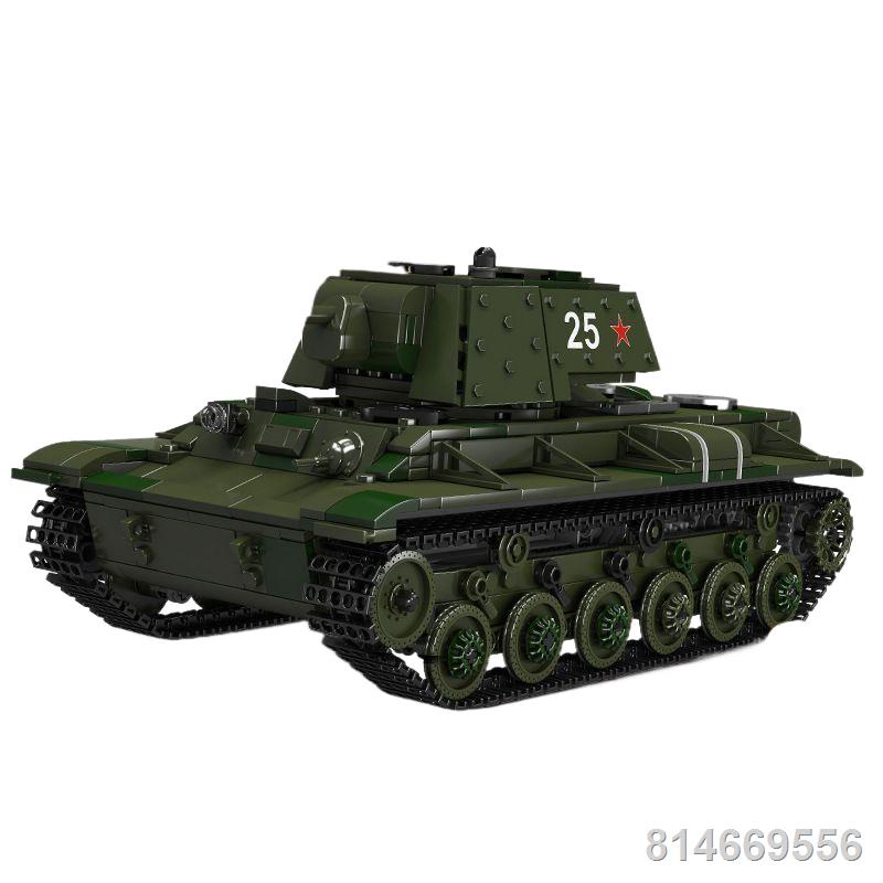 Yuxing Sherman M4 xe tăng KV-1 xe tăng điện điều khiển từ xa bé trai lắp ráp khối xây dựng đồ chơi Chiến Tranh Thế Giới