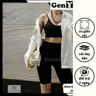 Quần Legging Ngố Lửng Cạp Chun GenY Quần Ngố Nâng mông siêu hot siêu đẹp 2021