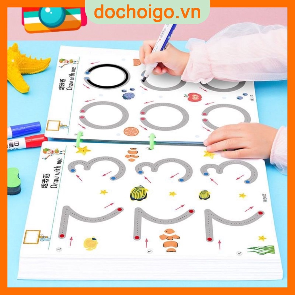 Tập tô vẽ thông minh xóa được - Đồ chơi Giáo dục toàn diện Montessori cho bé từ 2 3 4 5 tuổi dochoigo.vn