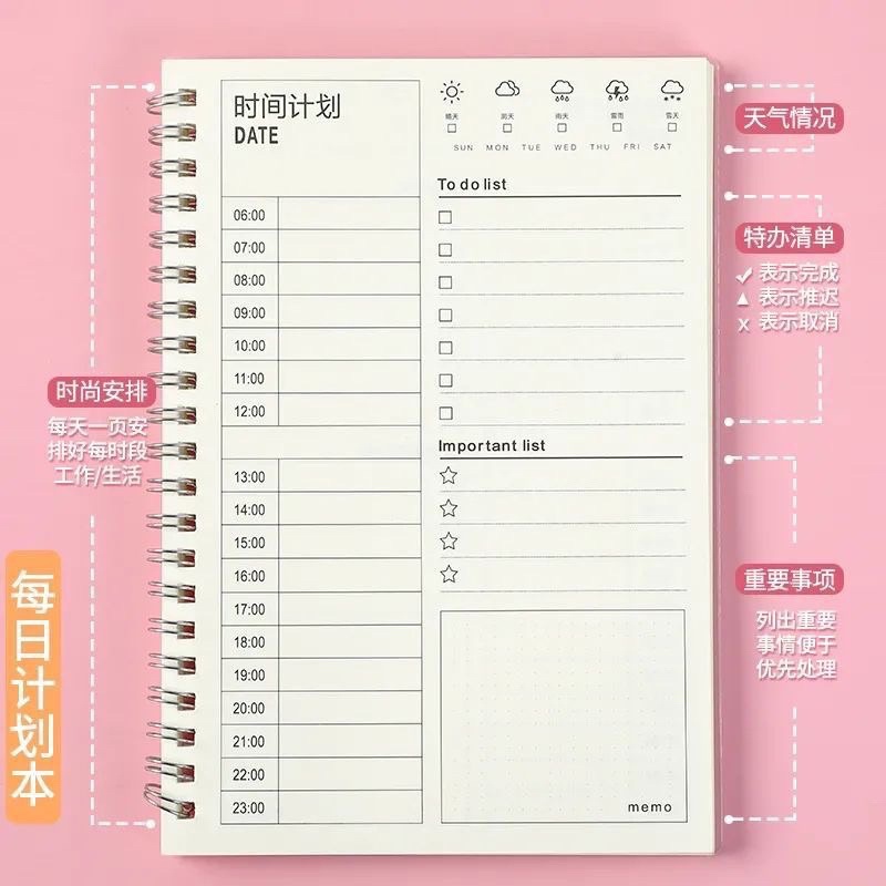 Sổ kế hoạch hàng ngày Planner, sổ lò xo ( 3 tháng )