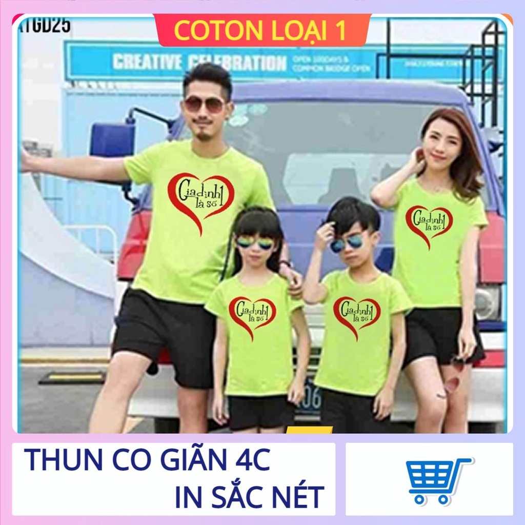 ÁO THUN GIA ĐÌNH - NHÓM - ĐI BIỂN IN HÌNH GIA ĐÌNH LÀ SỐ 1 ĐỦ MÀU ĐỦ SIZE