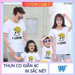[ HOT ] ÁO THUN ĐI BIỂN IN CHỮ I LOVE HỌA TIẾT MẶT CƯỜI ĐỦ MÀU ĐỦ SIZE - ATDB61