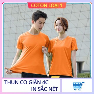 [ HOT ] ÁO THUN TRƠN NAM NỮ THUN CO GIÃN MÀU CAM -ATT - MÀU CAM