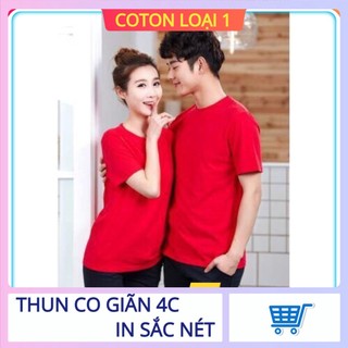 [ HOT ] ÁO THUN TRƠN MÀU ĐỎ NAM NỮ THUN CO GIÃN MÀU ĐỎ - ATT