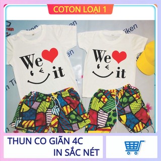 Áo thun trơn nam nữ thun in we love it