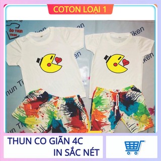 [ HOT ] ÁO THUN GIA ĐÌNH IN PACMAN MÀU VÀNG