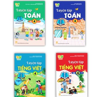 Sách - combo 4 cuốn luyện tập toán + tiếng việt lớp 4 tập 1 + 2
