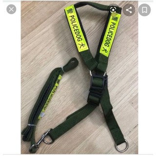 Dây dắt chó Police dù ( yếm + dây dắt)