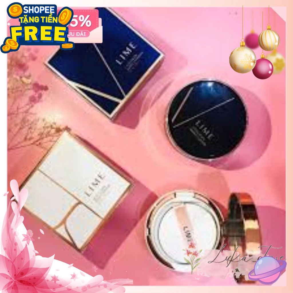 ❤️Luka❤️Phấn Nước LIME V Collagen Ample Cushion Xanh SPF50+/PA+++