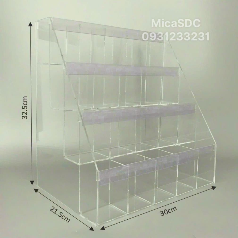 Kệ bút để bàn mica - Kệ đựng bút viết 20 ô