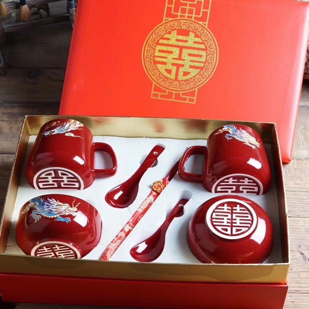 Bộ Tách Uống Trà / Cà Phê Dùng Làm Quà Cưới
