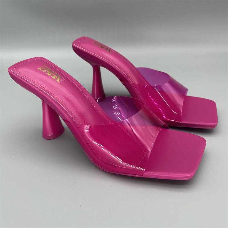 Zara Xăng đan Cao Gót Đế Dày Quai Trong Suốt Thời Trang Mùa Hè Dành Cho Nữ