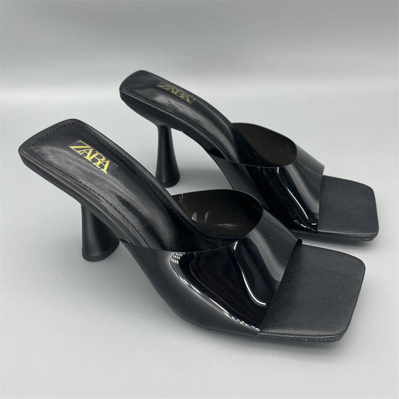 Zara Xăng đan Cao Gót Đế Dày Quai Trong Suốt Thời Trang Mùa Hè Dành Cho Nữ