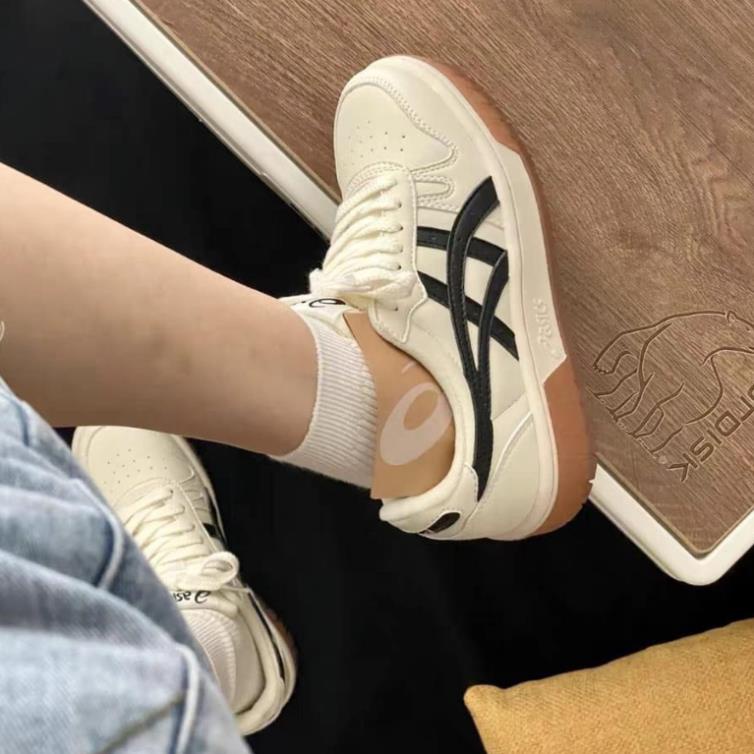 Giày Asics Court MZ Cream Black Gum mẫu mới nhất, Giày Đế Cao Su asics Nguyên Khối Đủ Size nam nữ