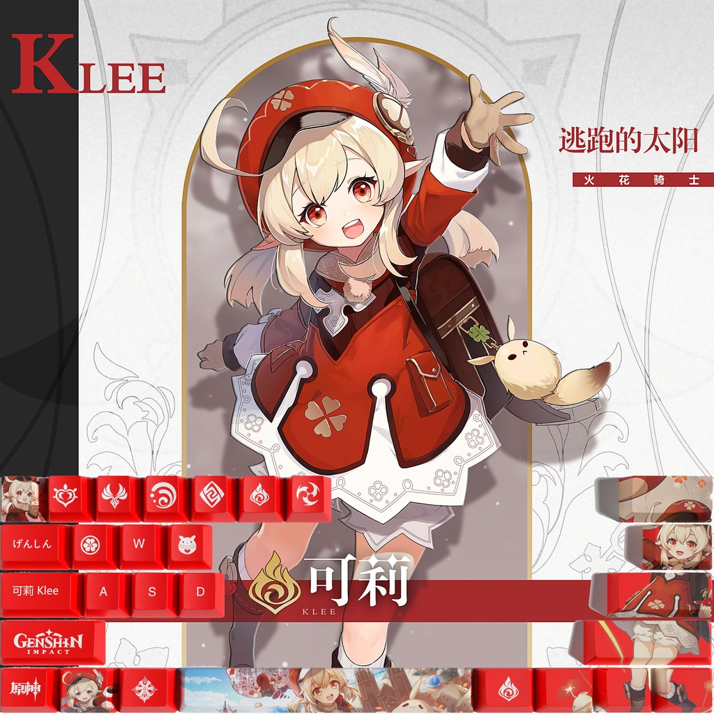 [Mua5tặng1] Set keycaps nhân vật game Genshin Impact - Set keycaps bàn phím ABS lẻ 29 phím OEM profile
