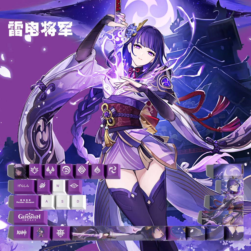 Set keycaps nhân vật game Genshin Impact - Set keycaps bàn phím ABS lẻ 29 phím OEM profile