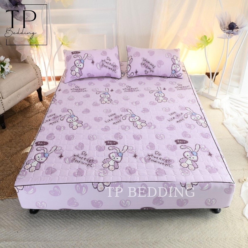 Bộ Chăn Ga Gối Trần Bông 3 Món Cotton đũi dệt bông xơ đậu lành - Full Size