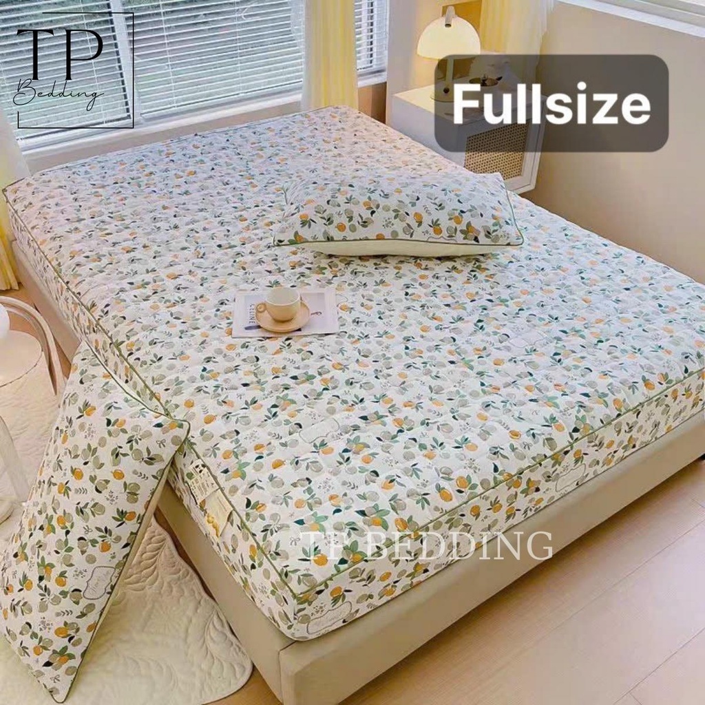 Bộ Chăn Ga Gối Trần Bông 3 Món Cotton đũi dệt bông xơ đậu lành - Full Size