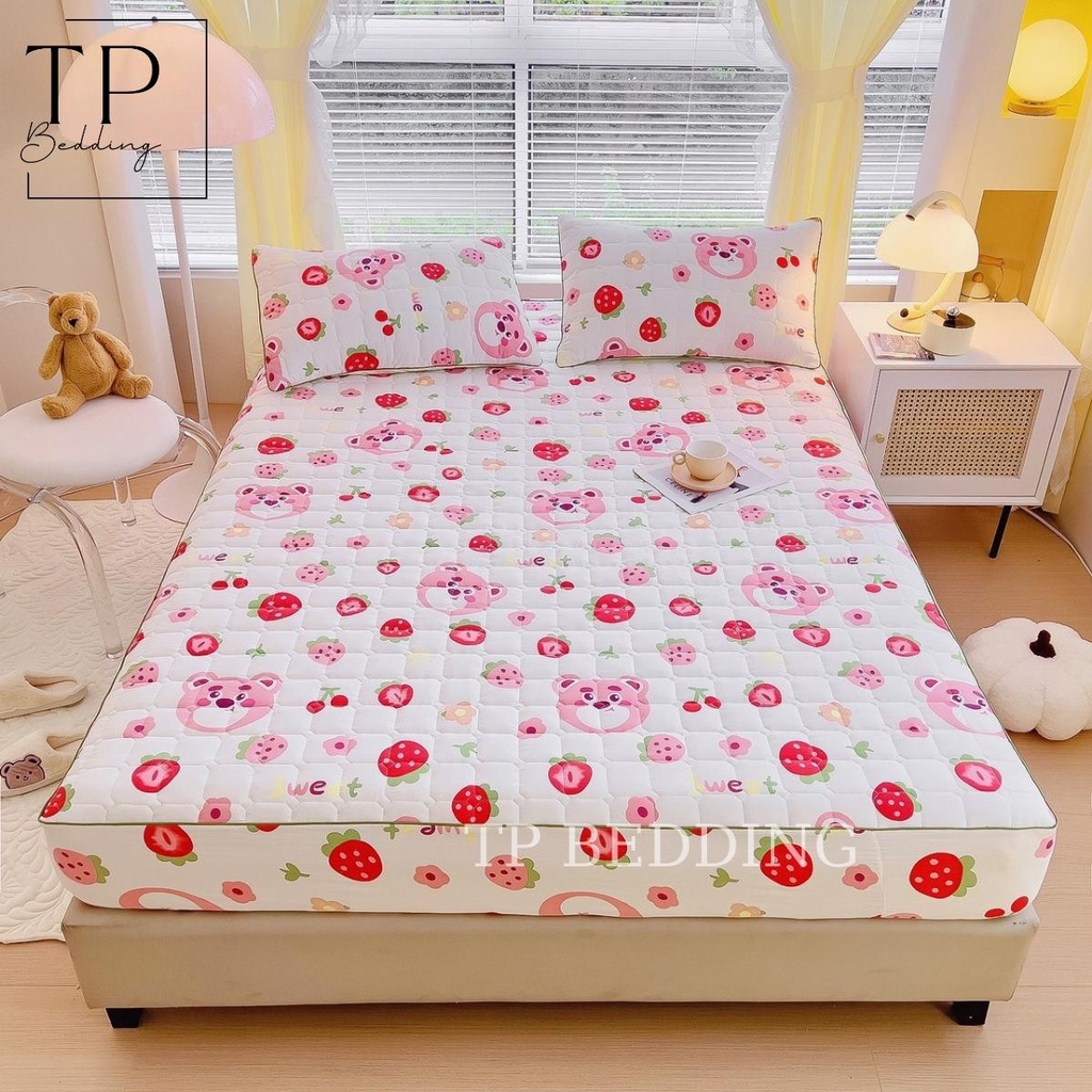 Bộ Chăn Ga Gối Trần Bông 3 Món Cotton đũi dệt bông xơ đậu lành - Full Size