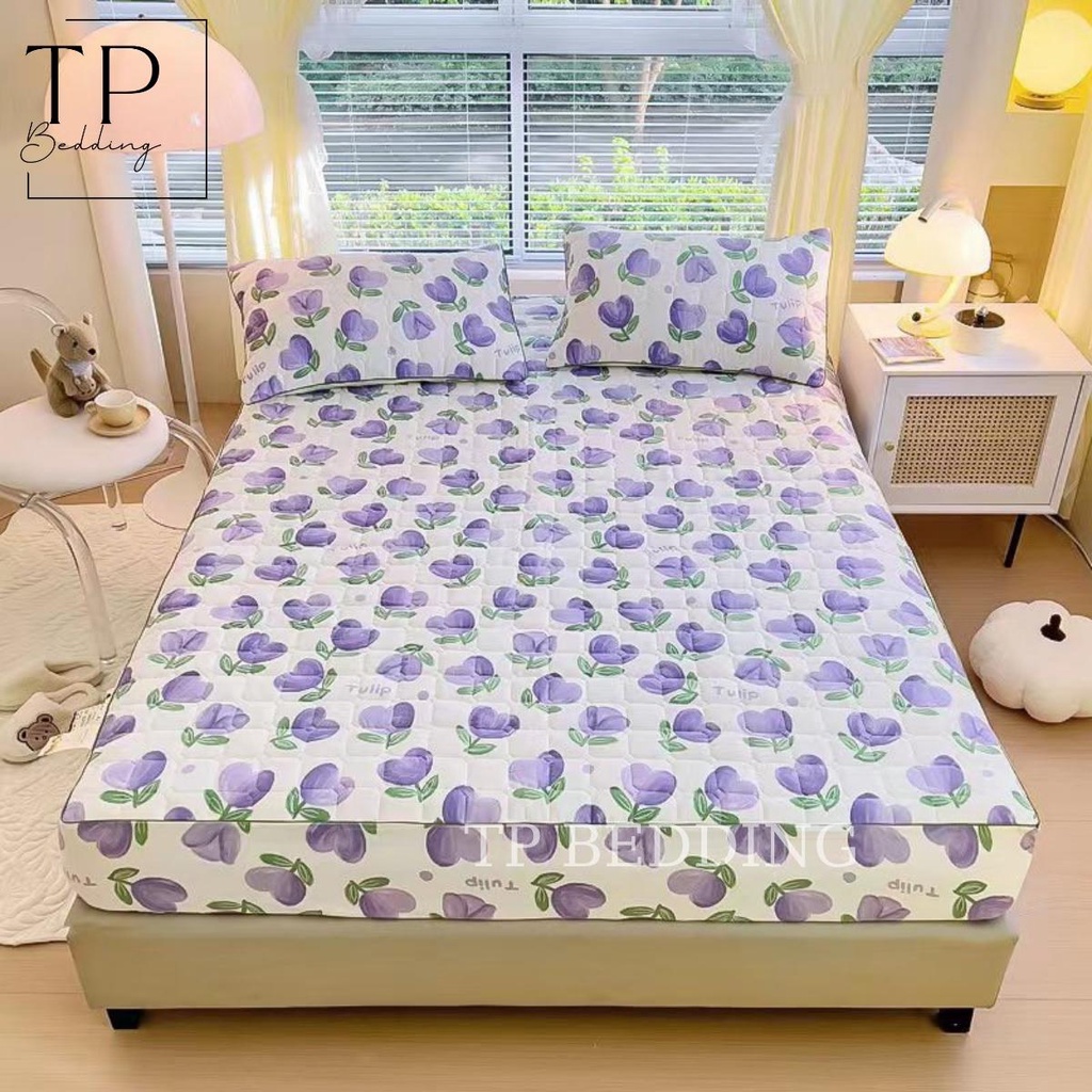 Bộ Chăn Ga Gối Trần Bông 3 Món Cotton đũi dệt bông xơ đậu lành - Full Size