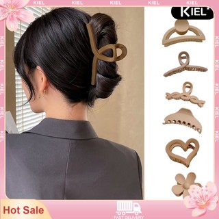 Kiel❀kẹp tóc móng vuốt màu trơn chống trượt nhiều kiểu dáng khác nhau