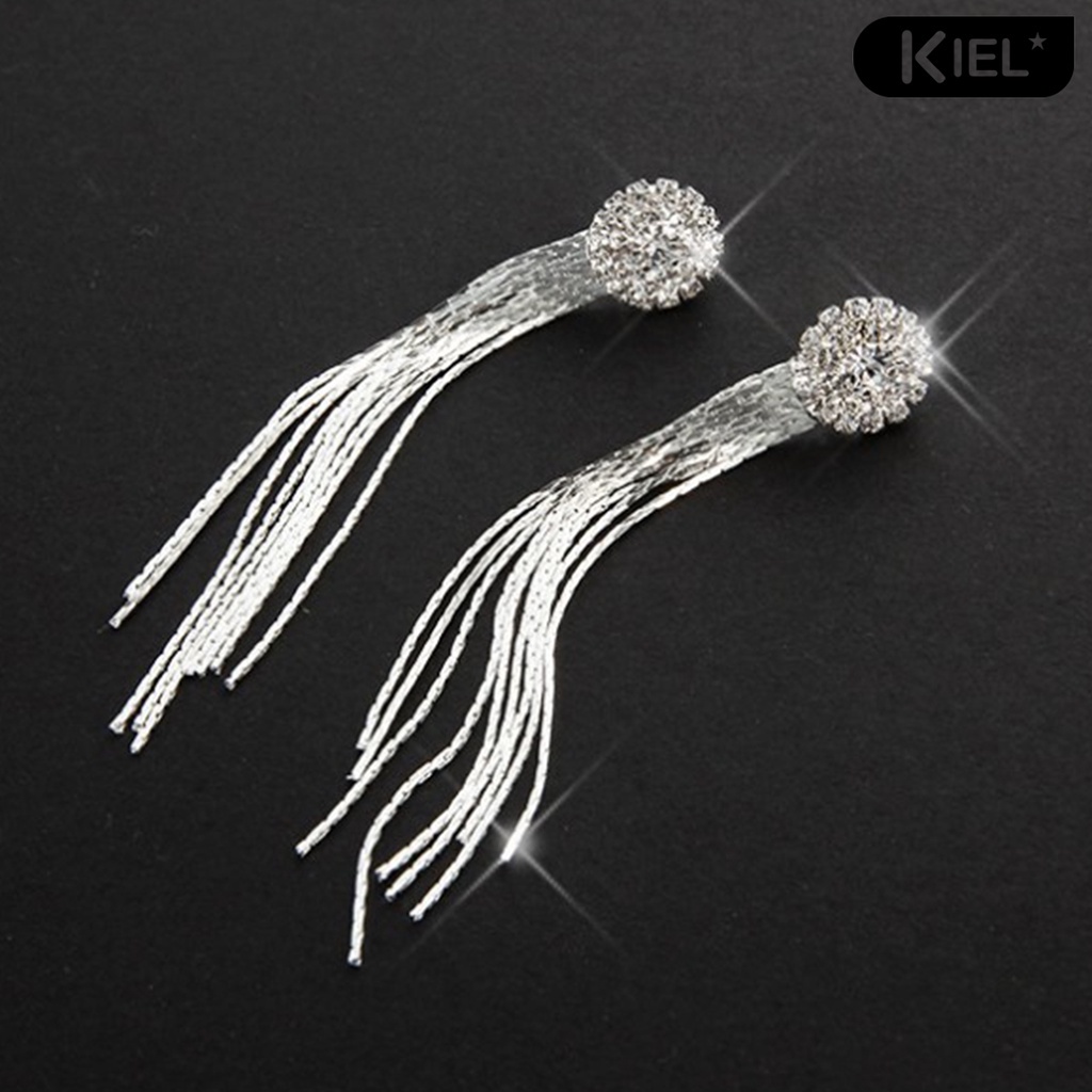 KIEL❀Bông Tai Dài Đính Đá Sáng Lấp Lánh Thời Trang Dành Cho Nữ