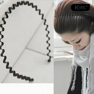 KIEL❀Băng Đô Cài Tóc Đen Gợn Sóng