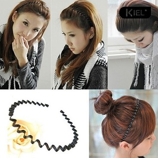 KIEL❀Băng Đô Cài Tóc Đen Gợn Sóng