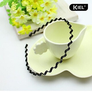 KIEL❀Băng Đô Cài Tóc Đen Gợn Sóng